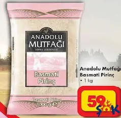 ANADOLU MUTFAĞI BASMATİ PİRİNÇ 1 KG fiyat ve kampanya bilgisi